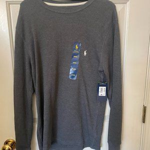 NWT Ralph Lauren Thermal Gray Long Sleeve Sleep Tee_SZ Med